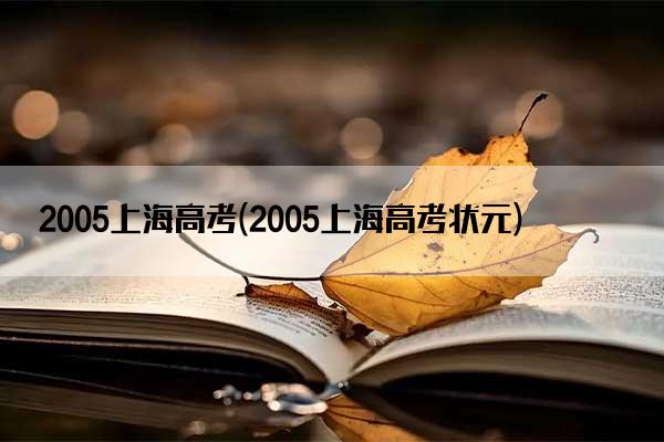 2005上海高考(2005上海高考状元)